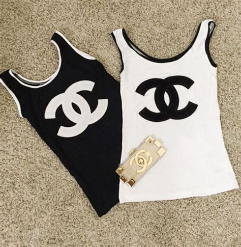 chanel tank top black|pre owned Chanel tops.